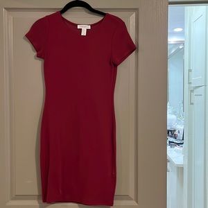 Red body con dress